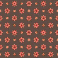 Pink flowers on grey background floral seamless pattern