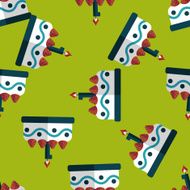 birthday cake flat icon eps10 seamless pattern background N12