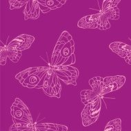 Seamless background with butterflies on violet N2