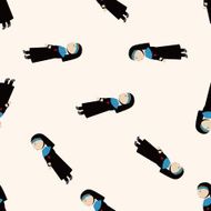 pastor and nun cartoon seamless pattern background N25