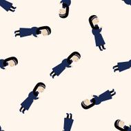 pastor and nun cartoon seamless pattern background N26