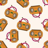 radio cartoon seamless pattern background N69