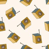 radio cartoon seamless pattern background N71