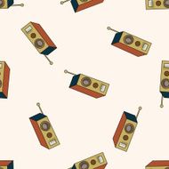 radio cartoon seamless pattern background N72