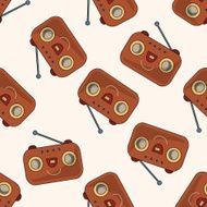radio cartoon seamless pattern background N73