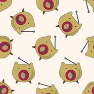 radio cartoon seamless pattern background N76