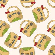 radio cartoon seamless pattern background N78