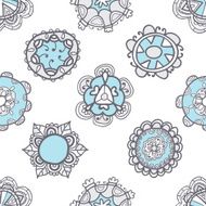 Abstract seamless pattern with floral elements Ethnic texture