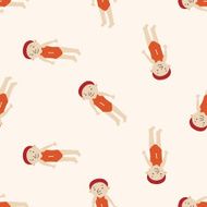 swimmer cartoon seamless pattern background N12