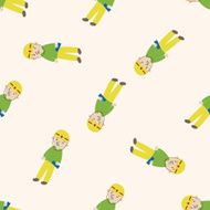 worker cartoon seamless pattern background N4