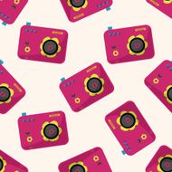 camera cartoon seamless pattern background N67