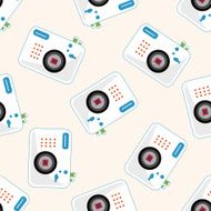 camera cartoon seamless pattern background N73