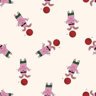 animal rabbit summer cartoon seamless pattern background