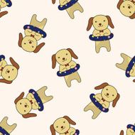 animal dog summer cartoon seamless pattern background N3