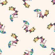 animal summer cartoon seamless pattern background N9