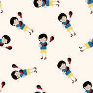 boxer cartoon seamless pattern background N46