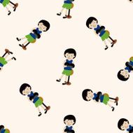 boxer cartoon seamless pattern background N53