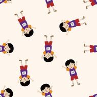 basketball player cartoon seamless pattern background N52
