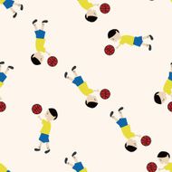 basketball player cartoon seamless pattern background N54