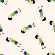 basketball player cartoon seamless pattern background N55
