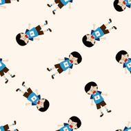 basketball player cartoon seamless pattern background N57