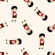 basketball player cartoon seamless pattern background N59