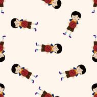 basketball player cartoon seamless pattern background N60