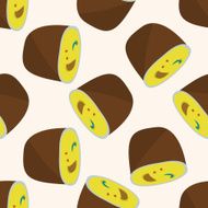 Japanese food soup cartoon seamless pattern background