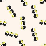 Japanese food sushi cartoon seamless pattern background N10