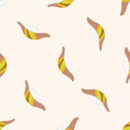 Japanese food sushi cartoon seamless pattern background N11