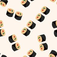 Japanese food sushi cartoon seamless pattern background N12