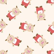 Three Little Pigs cartoon seamless pattern background N3