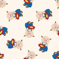 Three Little Pigs cartoon seamless pattern background N5