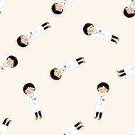 people theme doctor cartoon seamless pattern background N20
