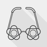flower glasses flat icon with long shadow line
