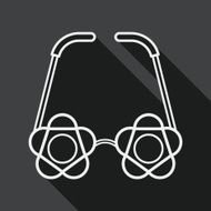 flower glasses flat icon with long shadow line N2
