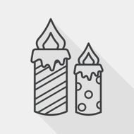 Candle flat icon with long shadow line