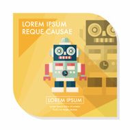 vintage robot flat icon with long shadow eps 10 N15