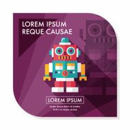 vintage robot flat icon with long shadow eps 10 N16
