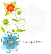 Card with flowers and ladybug