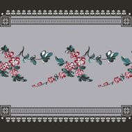 Floral background border with abstract flower