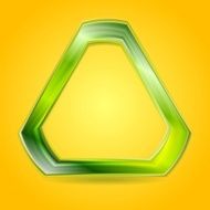 Bright green glowing triangle logo