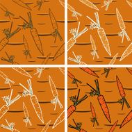 Seamless Background with Bright Carrot Pattern(4 in set)