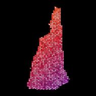 New Hampshire Map Triangle Pattern Orange