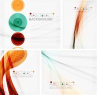 Set of abstract geometric backgrounds Waves triangles lines N3