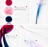 Set of abstract geometric backgrounds Waves triangles lines N4