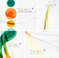 Set of abstract geometric backgrounds Waves triangles lines N5