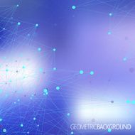 Colorful dots with connections on blurred background
