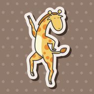 animal giraffe cartoon theme elements N16