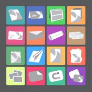 Printing house web flat icons set N2